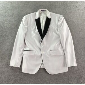 Vinci Tuxedo Jacket 42 R White Black Polyester Formal Wedding Premium Designer